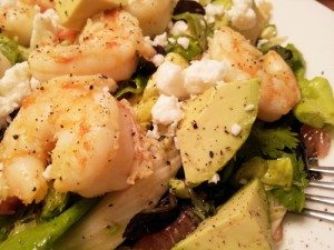 insalata di gamberetti con avocado e finocchi